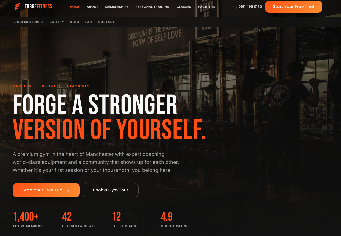 Fitness Business concept website design